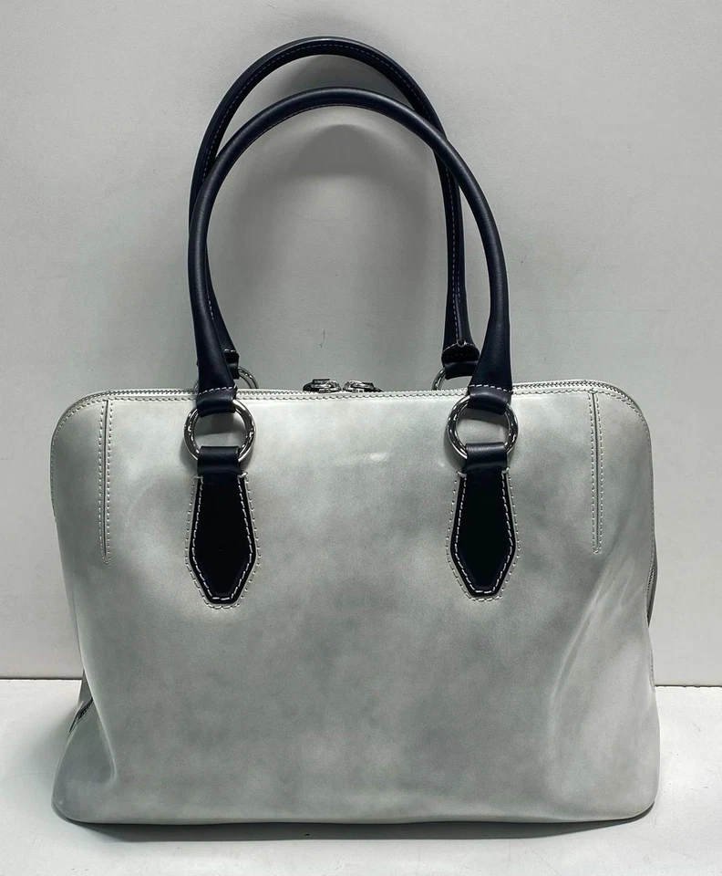Bolso Iacucci para mujer de cuero gris con asa superior Foto 2 de 4
