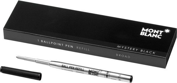 1X Montblanc Ersatz Mine Kugelschreiber Ballpoint B Breit Schwarz/Mystery Black-image