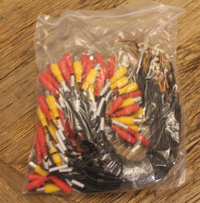50PK CCTV Camera 3 PIN 1.5mm 3-core Video Cable DC input + BNC video output 12''