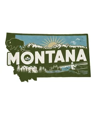 Montana State Sticker 3" Pride USA Farmland Home Country Retro Rocky Mountains