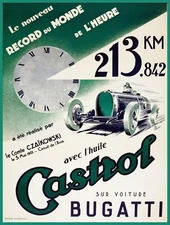 Decorative POSTER.Home room Interior art design.Castrol.Bugatti race car.7090