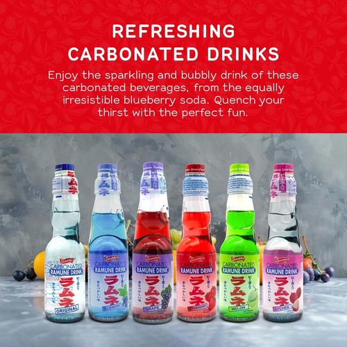Japanese Marble Soda Mix, Original, Strawberry, Melon, Lychee, Grape, Blueberry - Picture 4 of 11