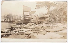 RARE RPPC - Early Glenn Curtiss Airplane Keuka Lake NY 1914 Cast away Real Photo