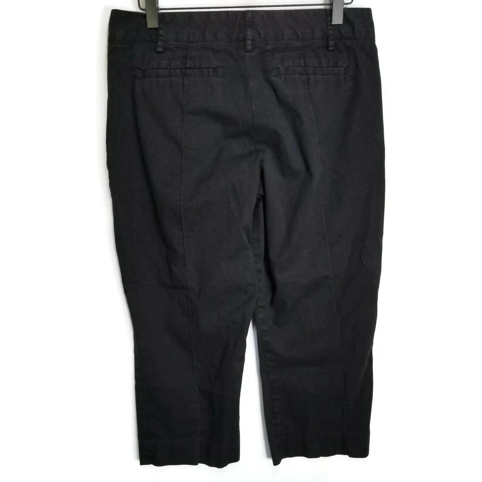 Simply Vera Vera Wang Black Crop Capri Khaki Pants Womens 6 Low Rise 20" inseam - Image 3 of 4