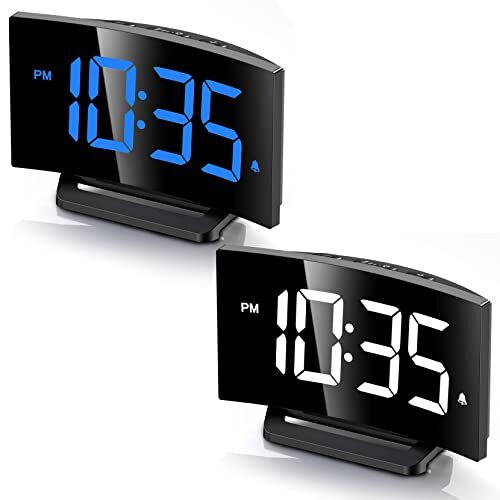 GOLOZA Digital Alarm Clock for Bedrooms with Modern Curved Assorted Colors - Picture 31 of 58