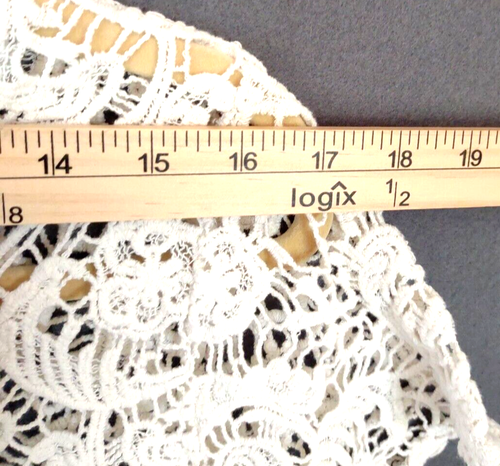 Cotton On Women L Open Weave White Crochet Lace Crop top BOHO Beach Cottage Core - Picture 5 of 9