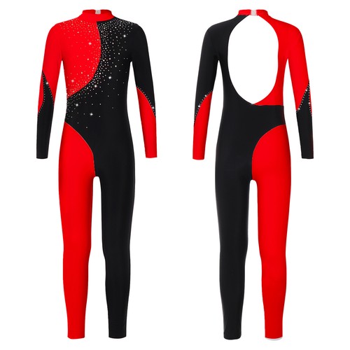 Girls Shiny One Piece Bodysuits Unitard Gymnastics Ballet Leotard Jumpsuit - Picture 61 of 131