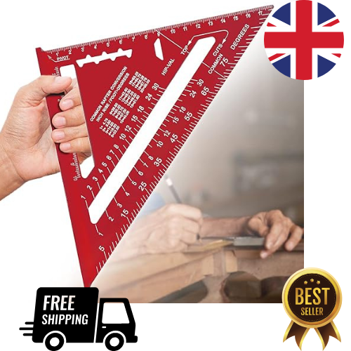 7 Zoll Carpenters Speed Square metrisch, Dachsparren quadratisch, verdicktes Aluminium - Bild 1 von 7