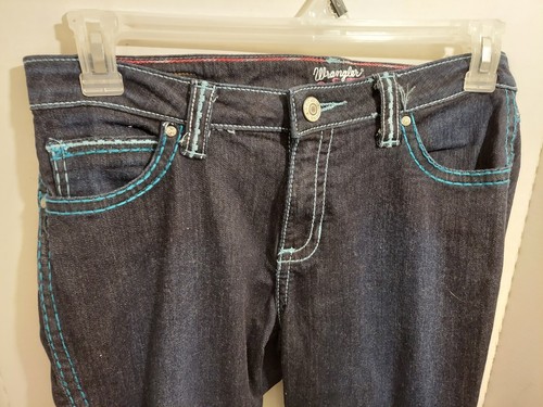 Wrangler Rock 47 Straight Bootcut Jeans Mens 29x34 Embroidered Pocket Flap - Picture 8 of 10