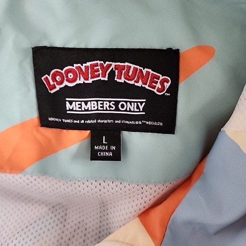 Felpa con cappuccio solo membri Looney Toons Space Jam Windbreaker uomo L NUOVA - Foto 12 di 17