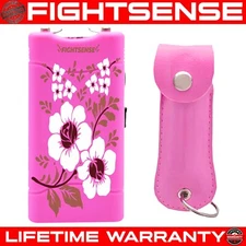  Mini Stun Gun and Pepper Spray for Self Defense -Extremely Powerful Pink