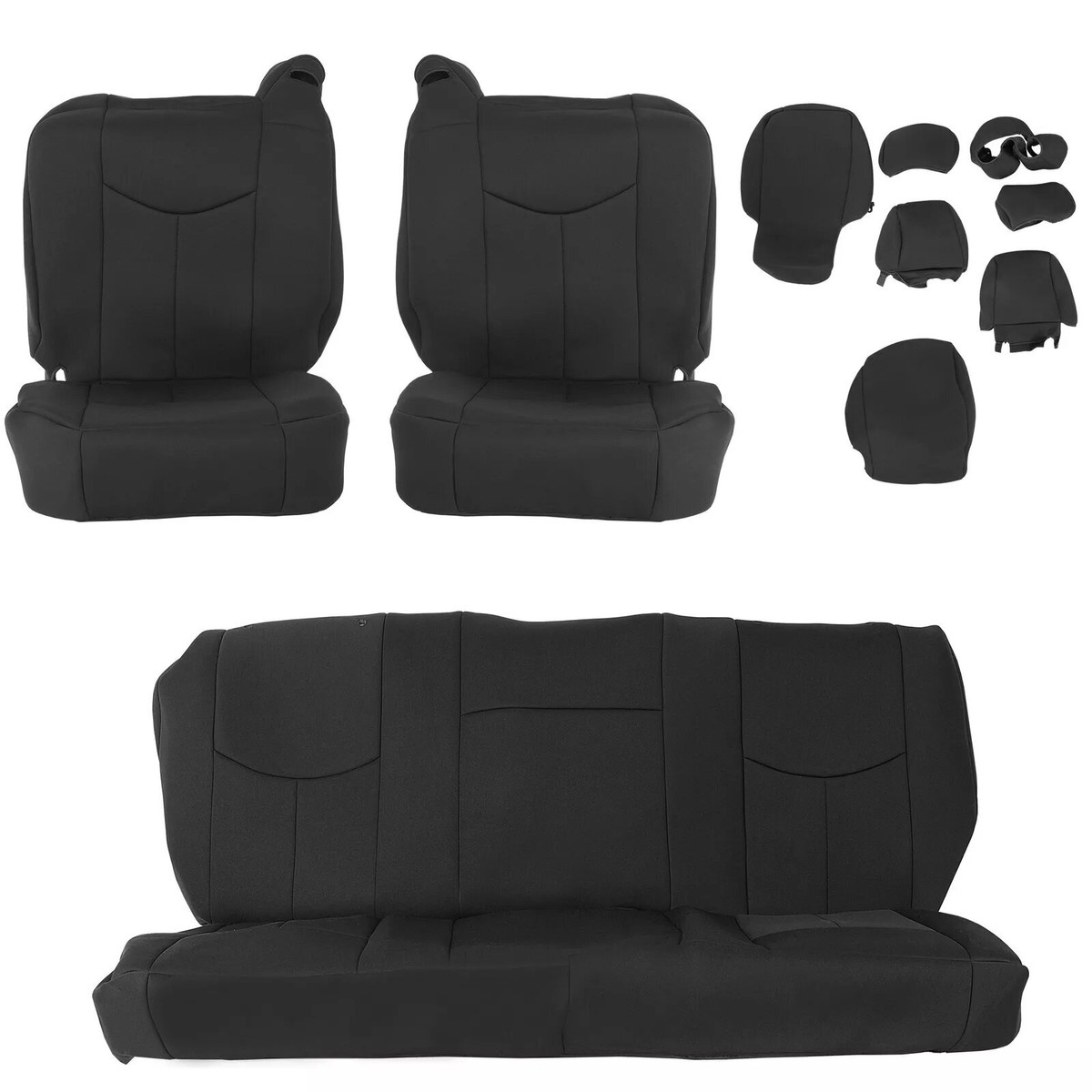 For Chevy Silverado 1500 99-06 Extended Cab Black Cloth Front
