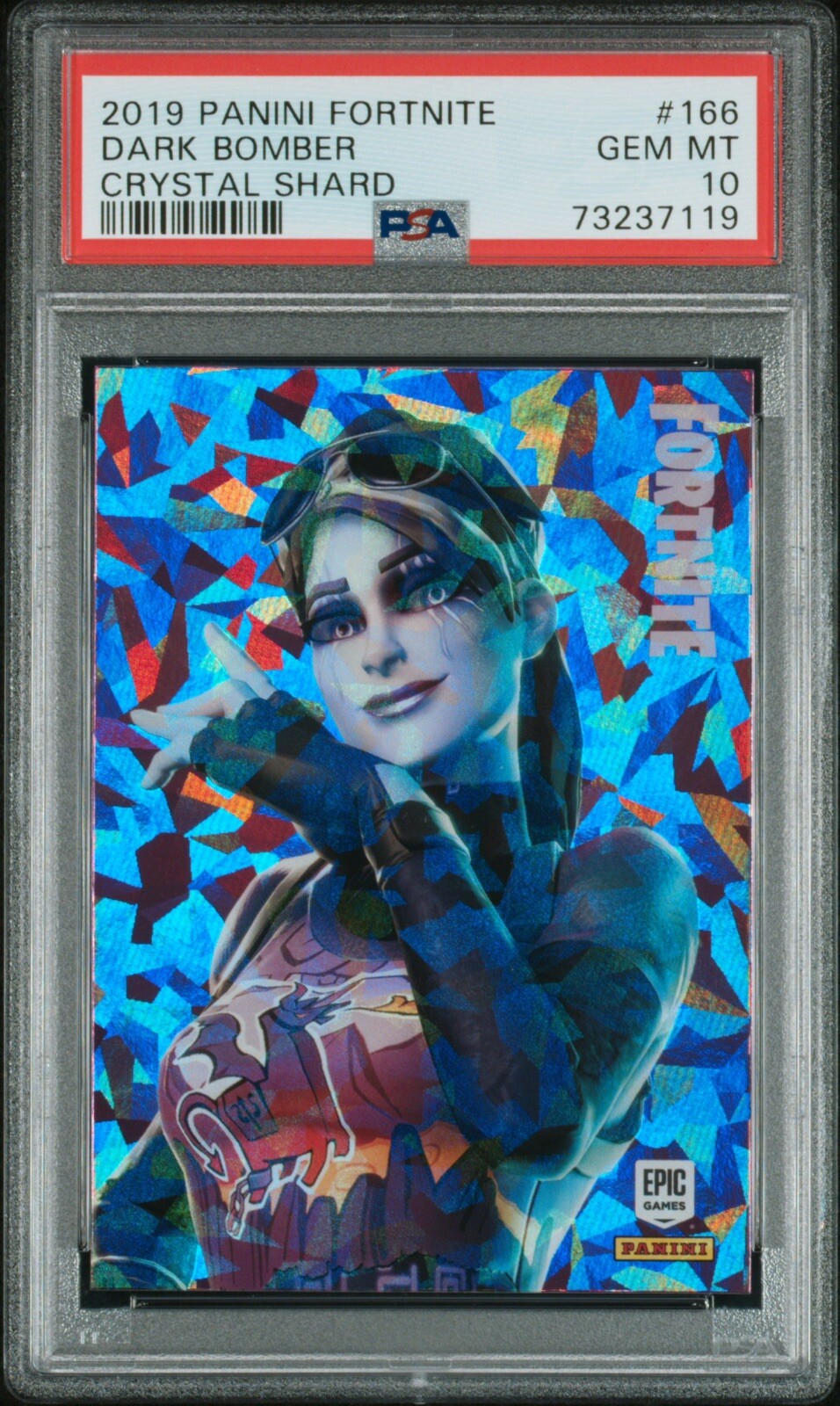2019 Panini Fortnite Series 1 USA Crystal Shard #166 Dark Bomber PSA 10 GEM MT