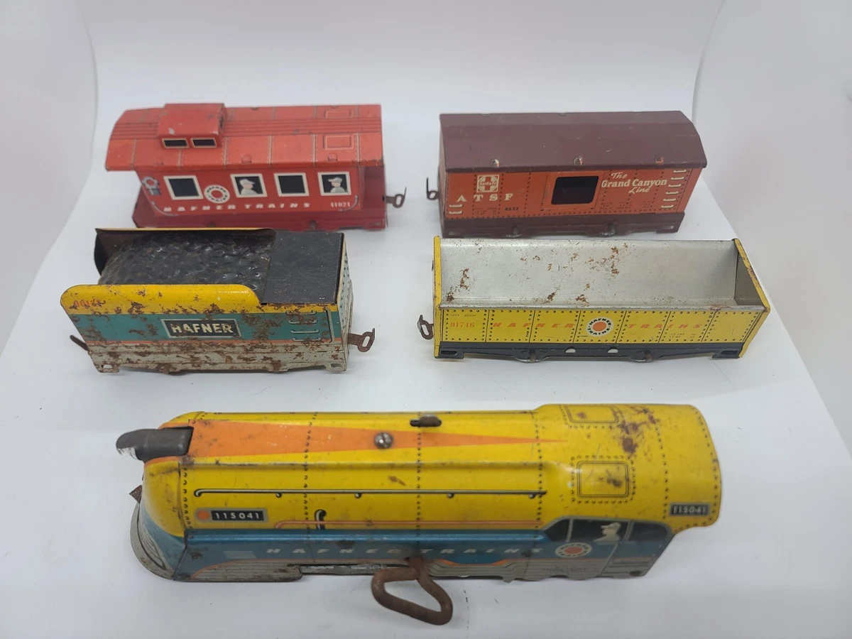 Antique Prewar HAFNER Mechanical Wind Up Train Set Hafner Trains