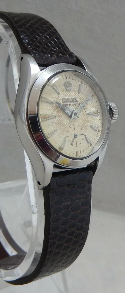 Rolex Oyster Perpetual Ladies ss Orig HOBNAIL DIAL, ULTIMATE SURVIVOR WATCH 1954 - Image 2 of 4
