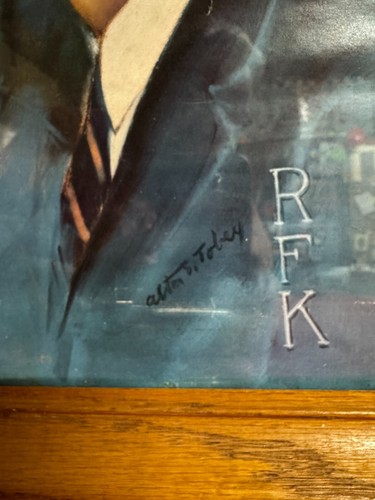 Brothers JFK and RFK Portrait Print In Wooden Frame Under Glass - Picture 3 of 4