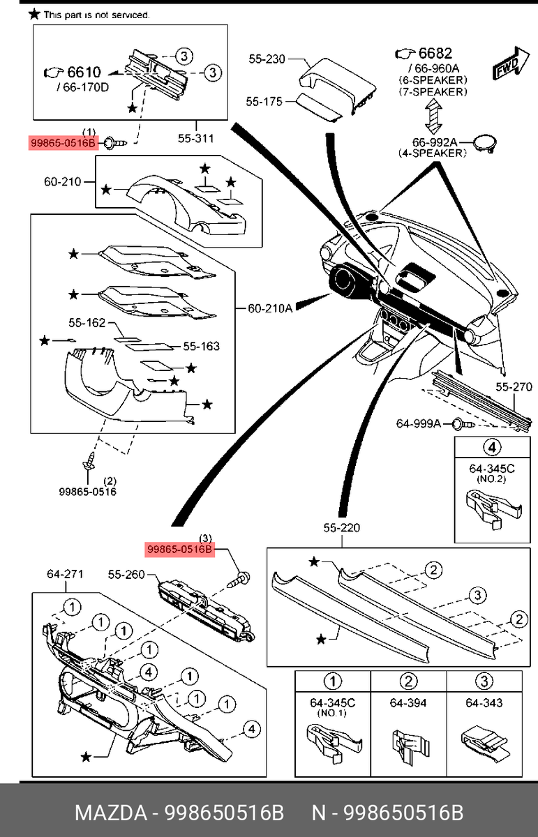 Genuine OE Screw Tapping 998650516B For Mazda 99865-0516B | eBay