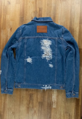 JW ANDERSON blue classic fit distressed denim jacket Medium authentic NWT Italy - Picture 8 of 12