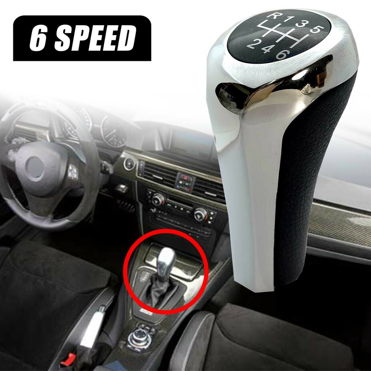 6-Speed Car Manual Gear Shift Knob Chrome 25117566267 for