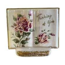 Vintage Ucago Ceramic Japan Thinking of You Book Planter Vessel Vase 3 1/4" Gift