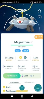 Magnezone ( Caught In 2018 ) Pokemon Tr@de Go