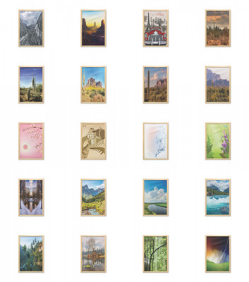 Ambesonne Landscape View Wall Art with Frame for Bathrooms Living Room Dorms