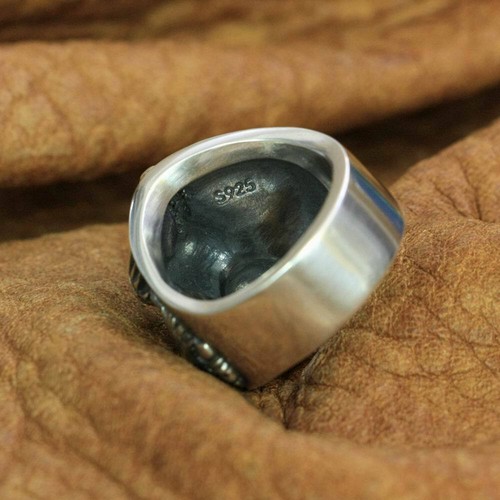 925 Sterlingsilber Sexy Mädchen Totenkopf Ring Herren Biker Rock Ring TA258A US-Größe 12 - Bild 5 von 12