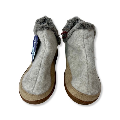 Dearfoams Deluxe ciabatte stivaletti da donna Dolly in feltro tortora piccole taglia USA 5-6 - Foto 4 di 6