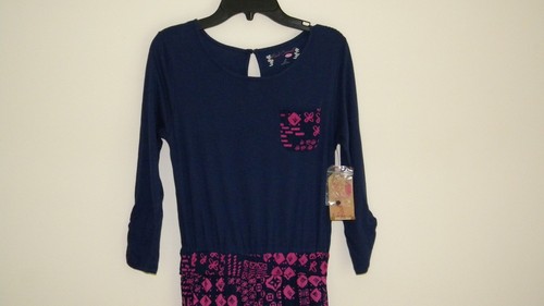 Red Camel Kids Romper Girls/ Kid's Size Large Long Sleeve Navy Pink NWT Cotton   - Picture 7 of 12