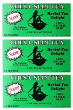 3 x China Slim Tea Super Strength Herbal Tea Delight 54 Tea Bags Total-FREE SHIP