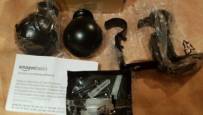Gardienen amazon Basic Einzelnes Stangen-Set in schwarz neu ovp. OHNE Stange