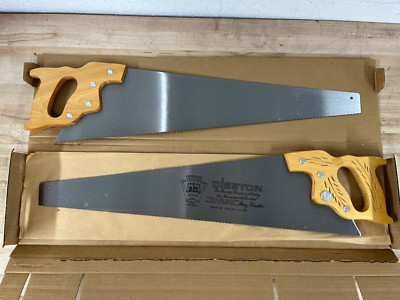 Lot of 2 New NOS Disston D-23 8 point 26'' Crosscut Carpenter Handsaw Saws in Box
