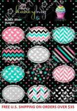 Honeybug MAGNETIC reborn doll PACIFIER Black Star BUNNY SPRINKLES sheet 12 decal