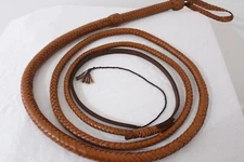 8 Ft BullWhip Indiana jones style Genuine Leather, Tan brown, real Bull Whip 
