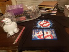 Amc Ghostbusters Ghost Trap Popcorn Bucket + Stay Puft Cup Blu Rays T-shirt 2xl