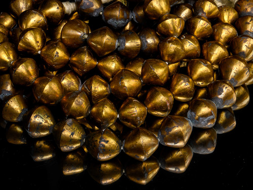 Large Handmade Saucer Bi-cone Brass Beads from Mali (16x18mm) VB_0179
