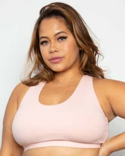 Curvy Couture BLUSHING ROSE Cotton Seamless Bralette , US Medium, NWOT