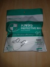 White Powecom® KN95 Respirator Face Mask  - Ear Loop - 10 masks per pack SEALED!