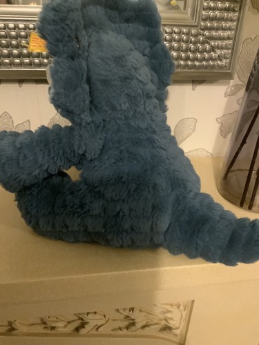 Steiff Plush Dinosaur Dixi Triceratops Cuddly Soft Toy Blue Approx 24cm - Picture 4 of 10