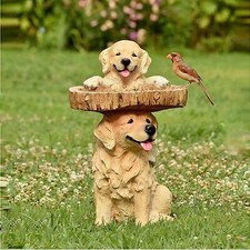 Resin Vertical Animal Bird Feeder For Bird Bath Outdoor Garden Decoration