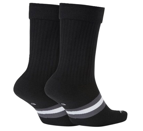 Nike Men's Air Jordan 2PK Legacy Crew Socks Black SK0025-010 f - Picture 2 of 4