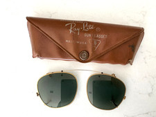VINTAGE BAUSCH LOMB RAY LITE CLIP ON SUNGLASSES W/ CASE