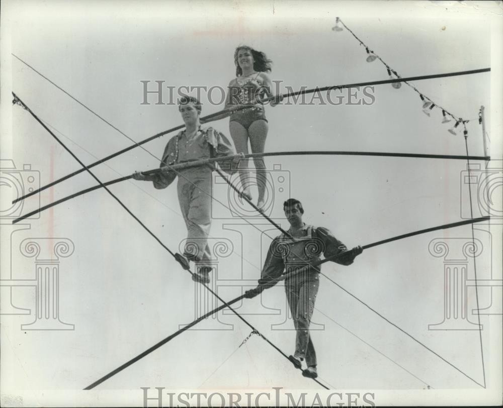 1967 Press Photo The Great Wallendas Family on the high wire