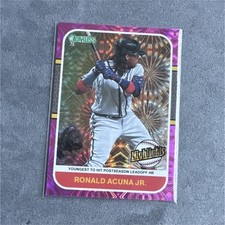 2021 Panini Donruss Highlights Pink Fireworks Ronald Acuna Jr. HI8 Braves