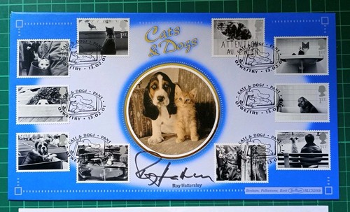 2001 Benham Signed FDC Cats & Dogs - Roy Hattersley