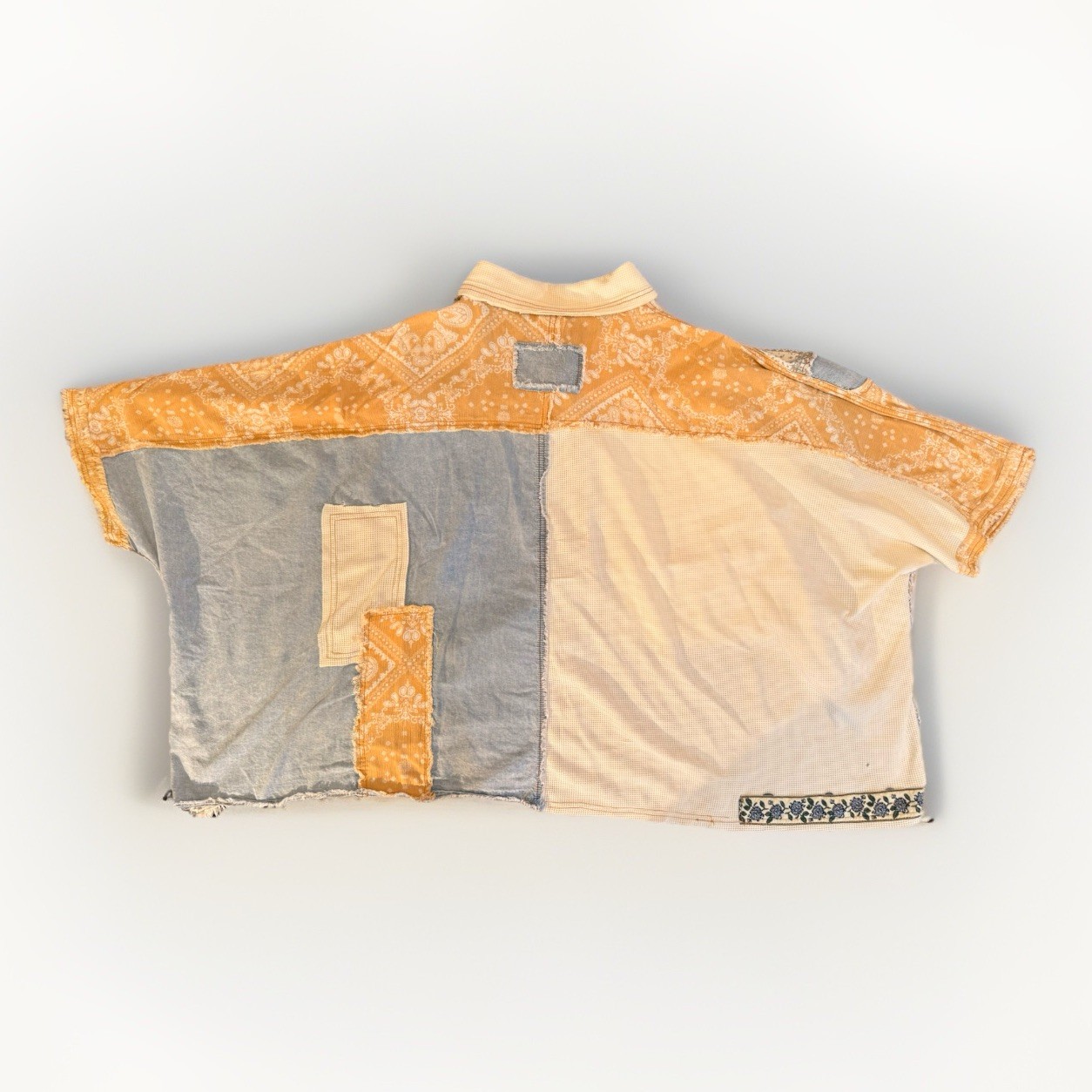 POL Womens Patchwork Button Front Collared Yellow… - image 2