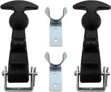 (Pack of 2) Hood Hold Down Latch Kit with Steel Mount & Rubber Easy Grip Handle