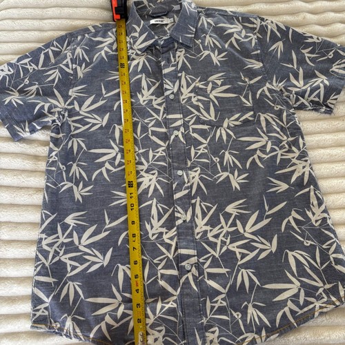 UNIVIBE Herren Hemd Blau Bambus Print Kurzarm Knopfleiste Größe L - Bild 3 von 10