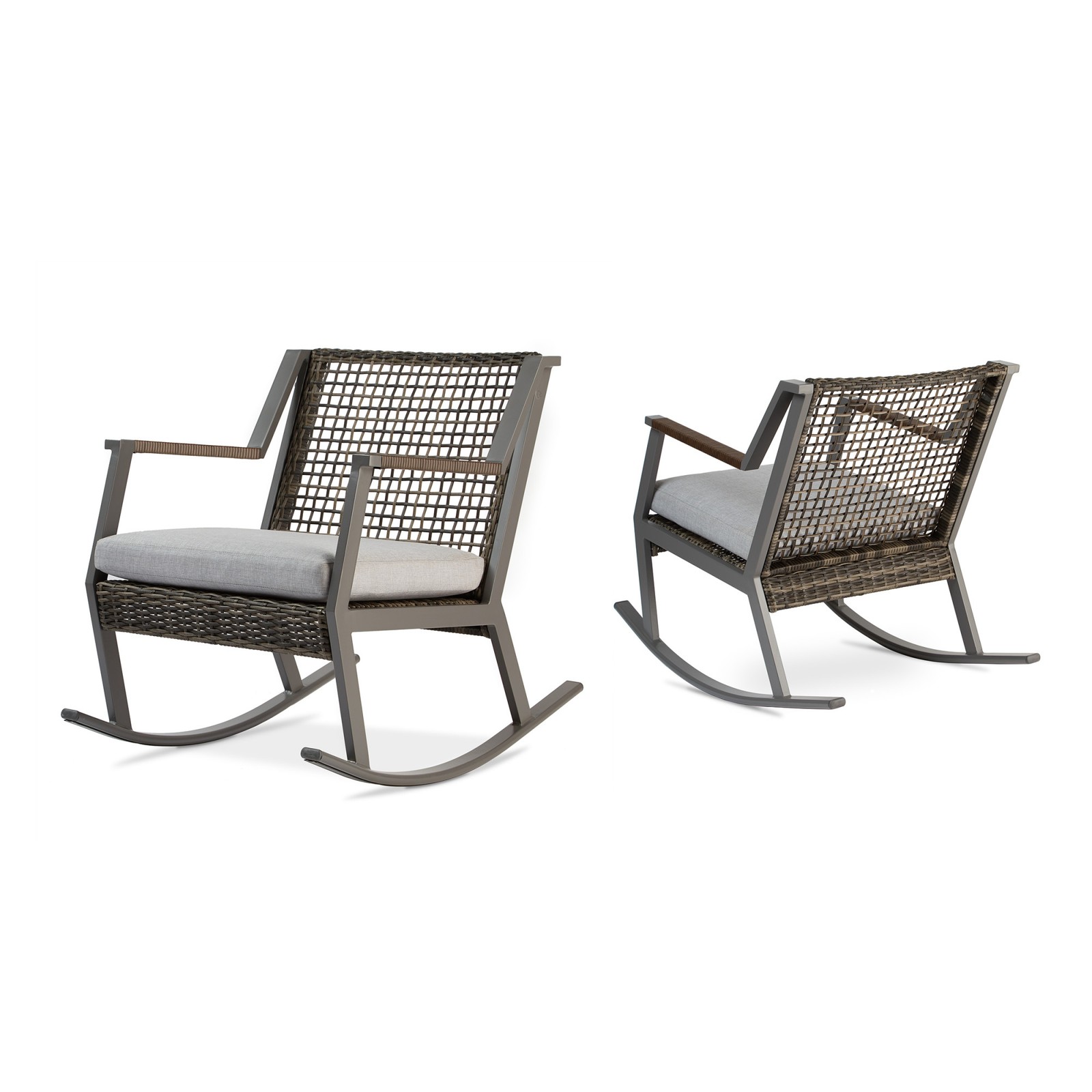 Real Flame 9701 Calvin 37" Wicker Outdoor Rocking Chair - Gr