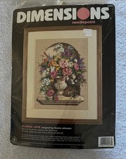 Dimensions Needlepoint Kit 12" x 16" Floral Urn Bird Maxine Johnson 2457